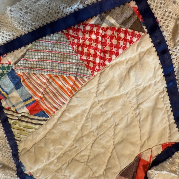 Vintage Quilted Patchwork Collar Shawl Women’s S/M Handmade Cottagecore - Picture 2 of 8